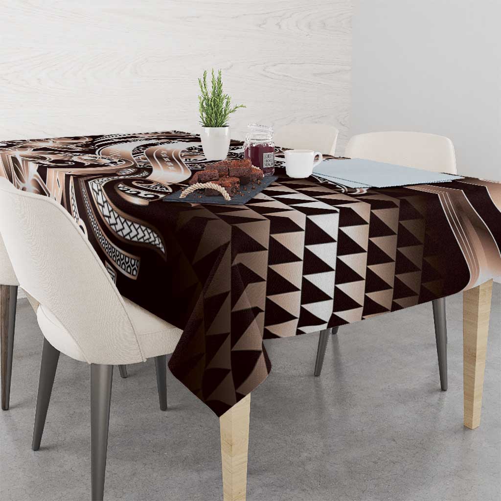 Aloha Mocha Mousse Tribal Honu Tattoo Tablecloth
