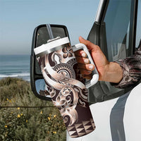 Aloha Mocha Mousse Tribal Honu Tattoo Tumbler With Handle