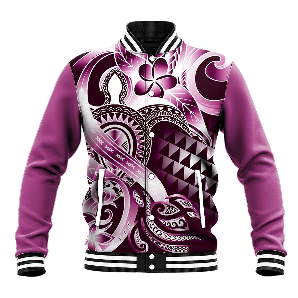 Aloha Pink Tribal Honu Tattoo Baseball Jacket