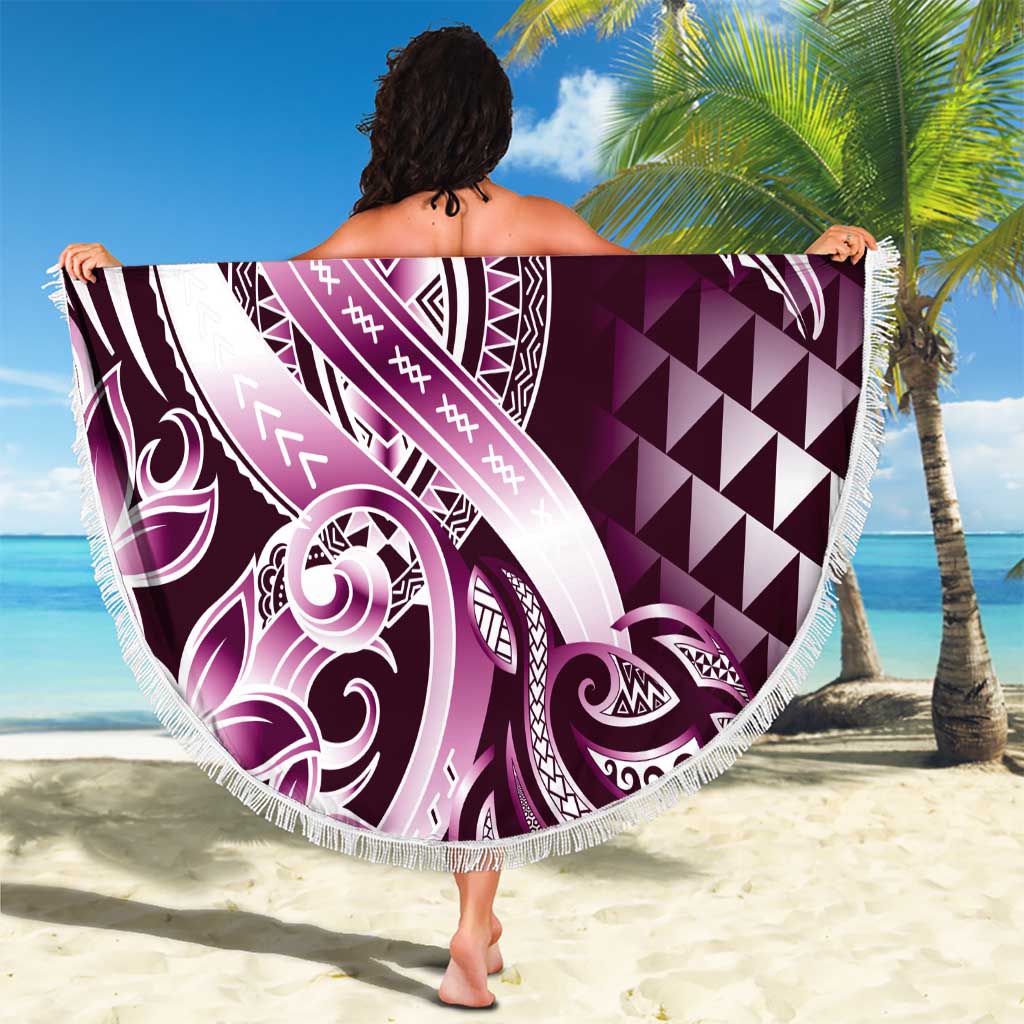 Aloha Pink Tribal Honu Tattoo Beach Blanket