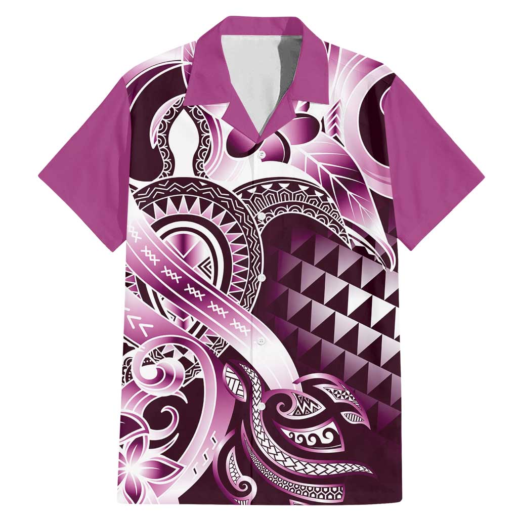 Aloha Pink Tribal Honu Tattoo Family Matching Mermaid Dress and Hawaiian Shirt