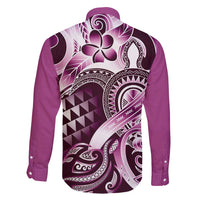 Aloha Pink Tribal Honu Tattoo Family Matching Tank Maxi Dress and Hawaiian Shirt