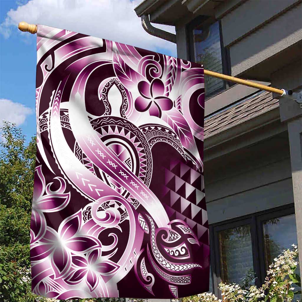 Aloha Pink Tribal Honu Tattoo Garden Flag