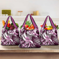 Aloha Pink Tribal Honu Tattoo Grocery Bag