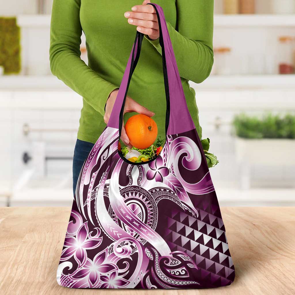 Aloha Pink Tribal Honu Tattoo Grocery Bag