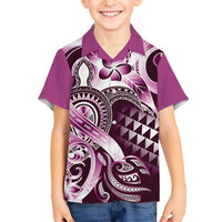 Aloha Pink Tribal Honu Tattoo Kid Hawaiian Shirt