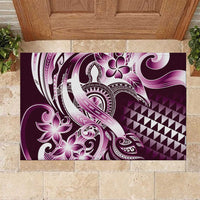 Aloha Pink Tribal Honu Tattoo Rubber Doormat