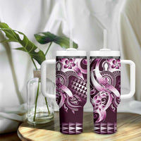 Aloha Pink Tribal Honu Tattoo Tumbler With Handle