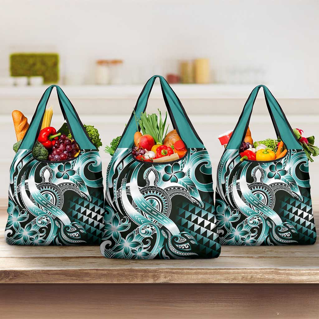 Aloha Turquoise Tribal Honu Tattoo Grocery Bag