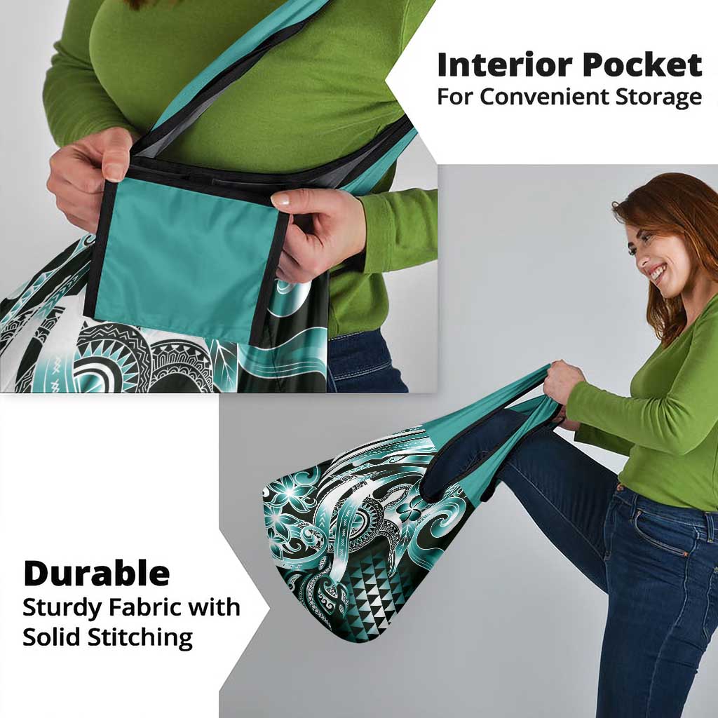 Aloha Turquoise Tribal Honu Tattoo Grocery Bag