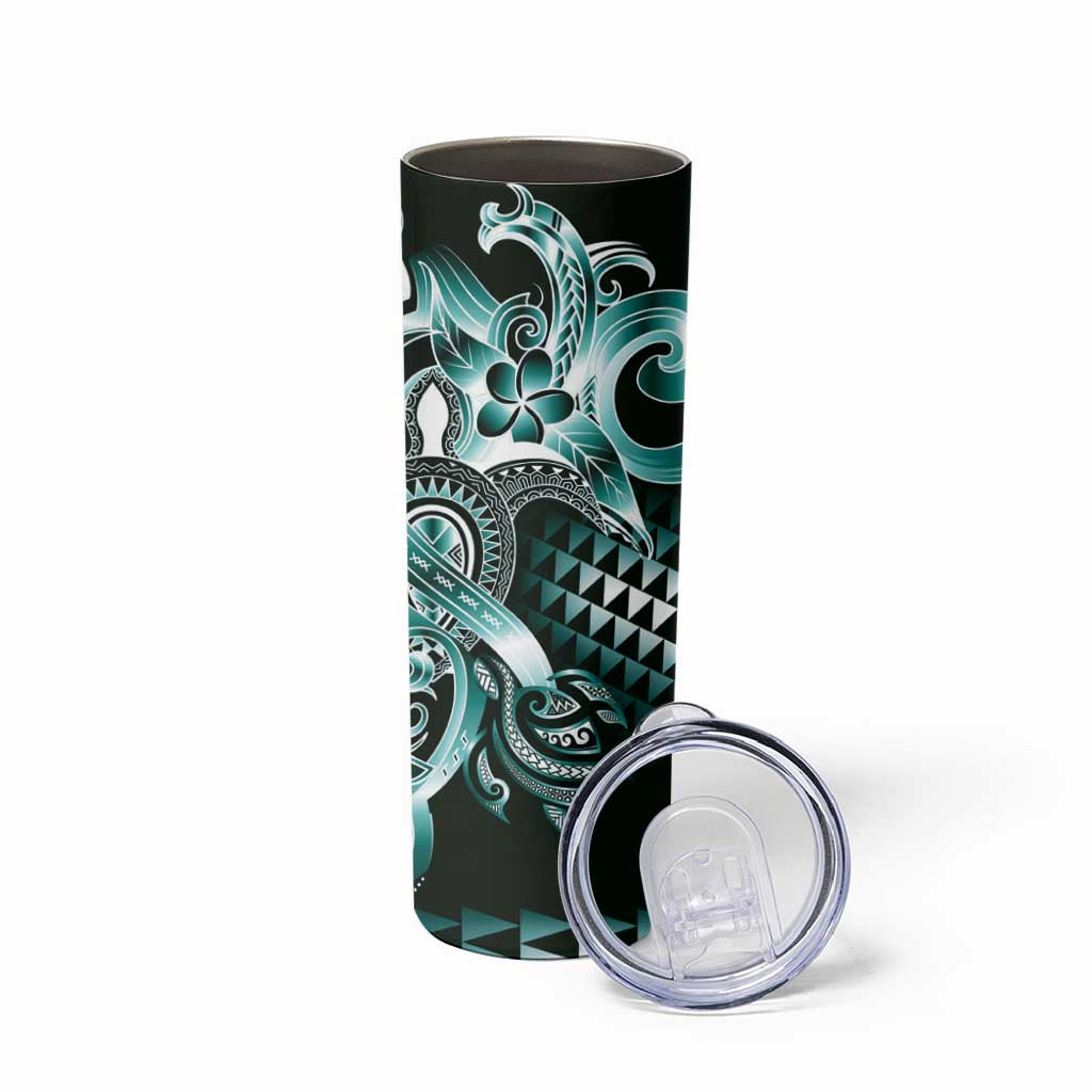 Aloha Turquoise Tribal Honu Tattoo Skinny Tumbler