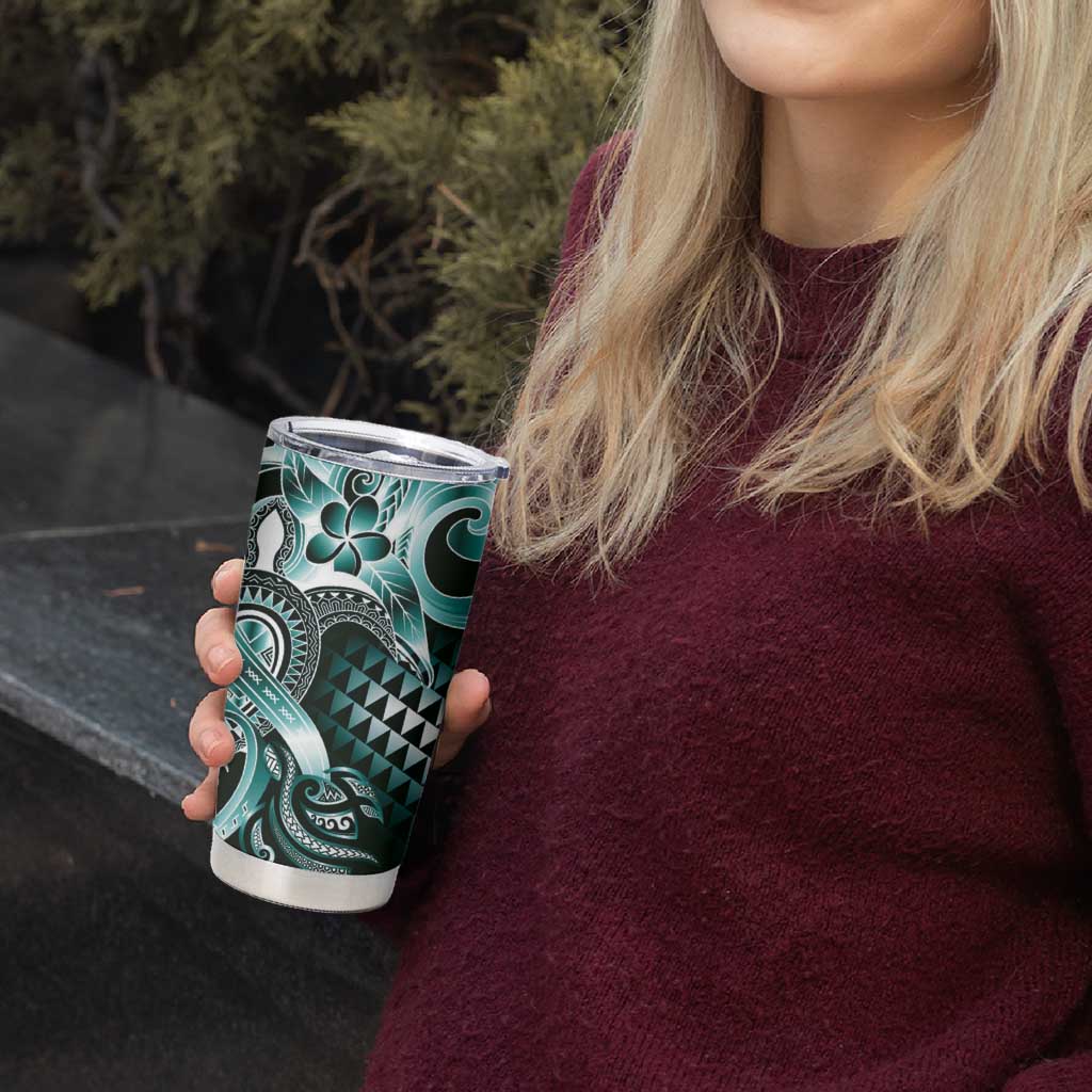 Aloha Turquoise Tribal Honu Tattoo Tumbler Cup