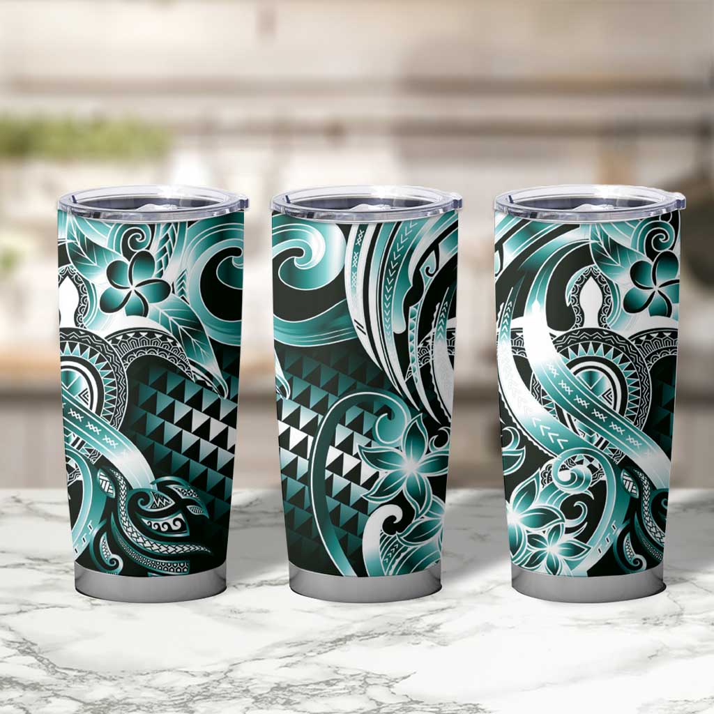 Aloha Turquoise Tribal Honu Tattoo Tumbler Cup