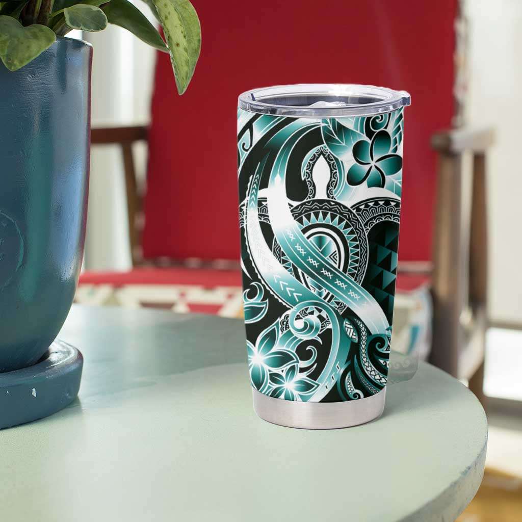 Aloha Turquoise Tribal Honu Tattoo Tumbler Cup