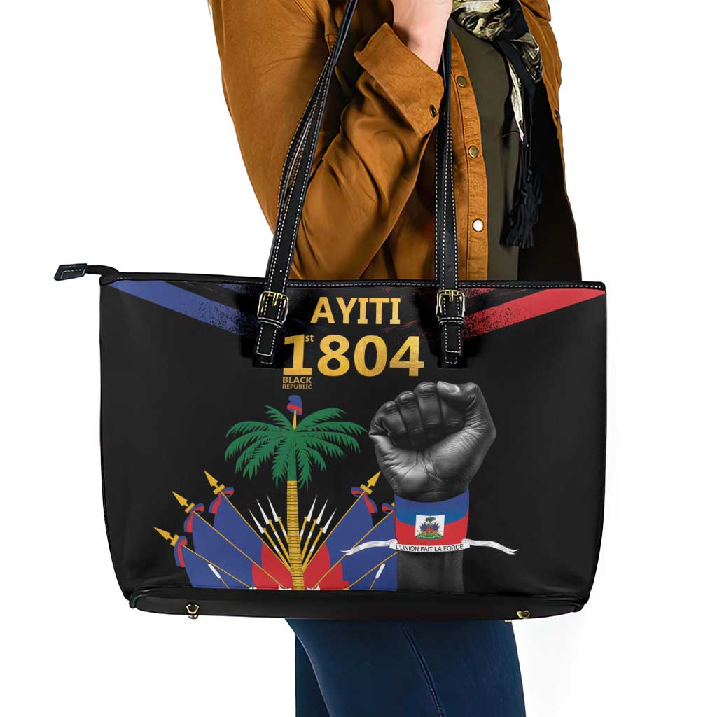 Haiti Independence Day Leather Tote Bag The First Black Republic Since 1804