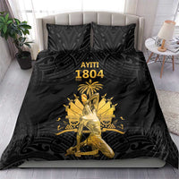Haitian Negre Marron 1804 Bedding Set Black Polynesian Pattern