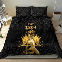 Haitian Negre Marron 1804 Bedding Set Black Polynesian Pattern