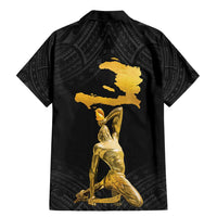 Haitian Negre Marron 1804 Family Matching Mermaid Dress and Hawaiian Shirt Black Polynesian Pattern