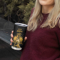 Haitian Negre Marron 1804 Tumbler Cup Black Polynesian Pattern