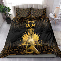Haitian Negre Marron 1804 Bedding Set Gold Polynesian Pattern