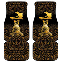 Haitian Negre Marron 1804 Car Mats Gold Polynesian Pattern