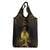 Haitian Negre Marron 1804 Grocery Bag Gold Polynesian Pattern