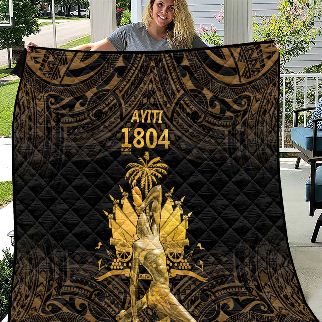 Haitian Negre Marron 1804 Quilt Gold Polynesian Pattern LT9 Gold - Polynesian Pride