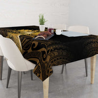 Haitian Negre Marron 1804 Tablecloth Gold Polynesian Pattern
