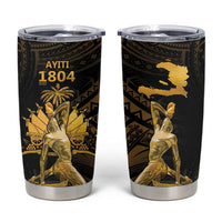 Haitian Negre Marron 1804 Tumbler Cup Gold Polynesian Pattern