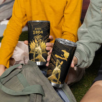 Haitian Negre Marron 1804 Tumbler Cup Gold Polynesian Pattern