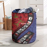 Personalised ANZAC Spirit 1915-2026 Filmstrip Tribute Laundry Basket Lest We Forget 25 April LT9 Red - Polynesian Pride