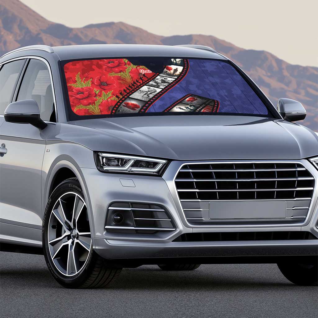 Personalised ANZAC Spirit 1915-2026 Filmstrip Tribute Auto Sun Shade Lest We Forget 25 April