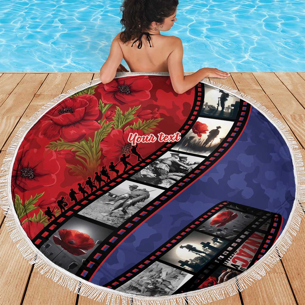 Personalised ANZAC Spirit 1915-2026 Filmstrip Tribute Beach Blanket Lest We Forget 25 April LT9 - Polynesian Pride