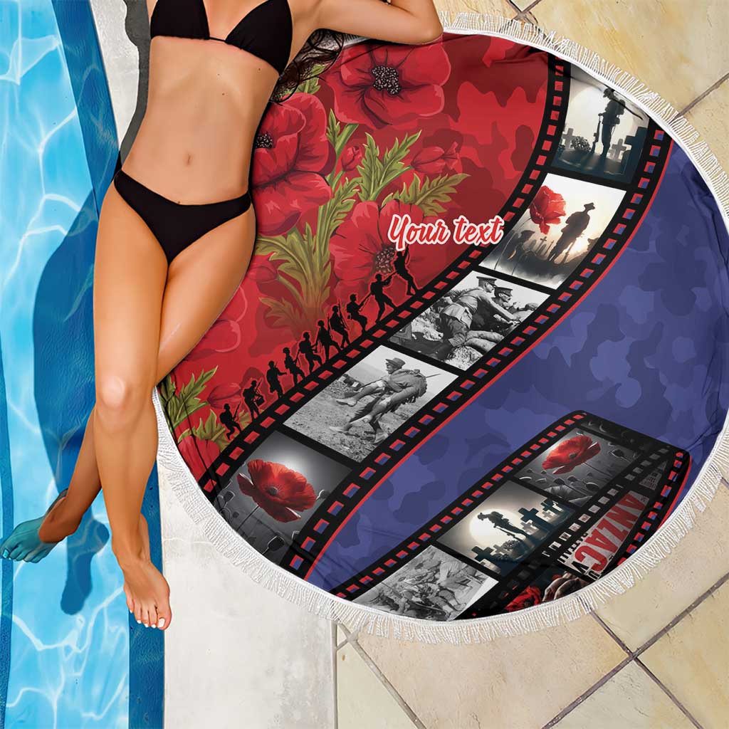 Personalised ANZAC Spirit 1915-2026 Filmstrip Tribute Beach Blanket Lest We Forget 25 April LT9 - Polynesian Pride