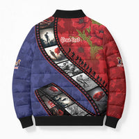 Personalised ANZAC Spirit 1915-2026 Filmstrip Tribute Bomber Puffer Jacket Lest We Forget 25 April LT9 - Polynesian Pride
