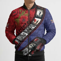 Personalised ANZAC Spirit 1915-2026 Filmstrip Tribute Bomber Puffer Jacket Lest We Forget 25 April LT9 - Polynesian Pride
