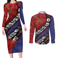Personalised ANZAC Spirit 1915-2026 Filmstrip Tribute Couples Matching Long Sleeve Bodycon Dress and Long Sleeve Button Shirt Lest We Forget 25 April