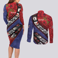 Personalised ANZAC Spirit 1915-2026 Filmstrip Tribute Couples Matching Long Sleeve Bodycon Dress and Long Sleeve Button Shirt Lest We Forget 25 April