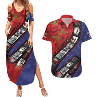 Personalised ANZAC Spirit 1915-2026 Filmstrip Tribute Couples Matching Summer Maxi Dress and Hawaiian Shirt Lest We Forget 25 April