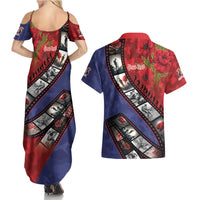 Personalised ANZAC Spirit 1915-2026 Filmstrip Tribute Couples Matching Summer Maxi Dress and Hawaiian Shirt Lest We Forget 25 April