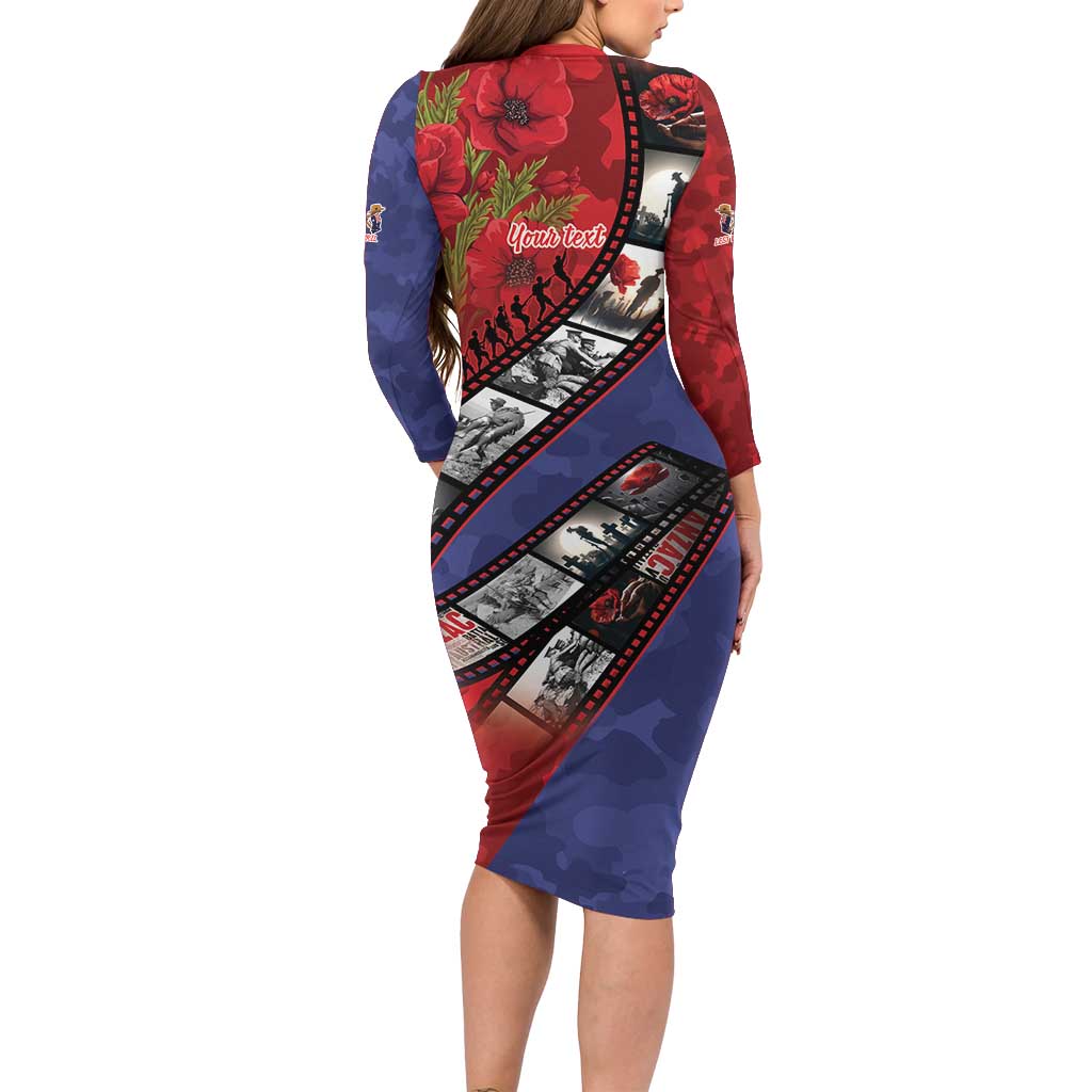 Personalised ANZAC Spirit 1915-2026 Filmstrip Tribute Family Matching Long Sleeve Bodycon Dress and Hawaiian Shirt Lest We Forget 25 April