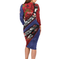 Personalised ANZAC Spirit 1915-2026 Filmstrip Tribute Family Matching Long Sleeve Bodycon Dress and Hawaiian Shirt Lest We Forget 25 April