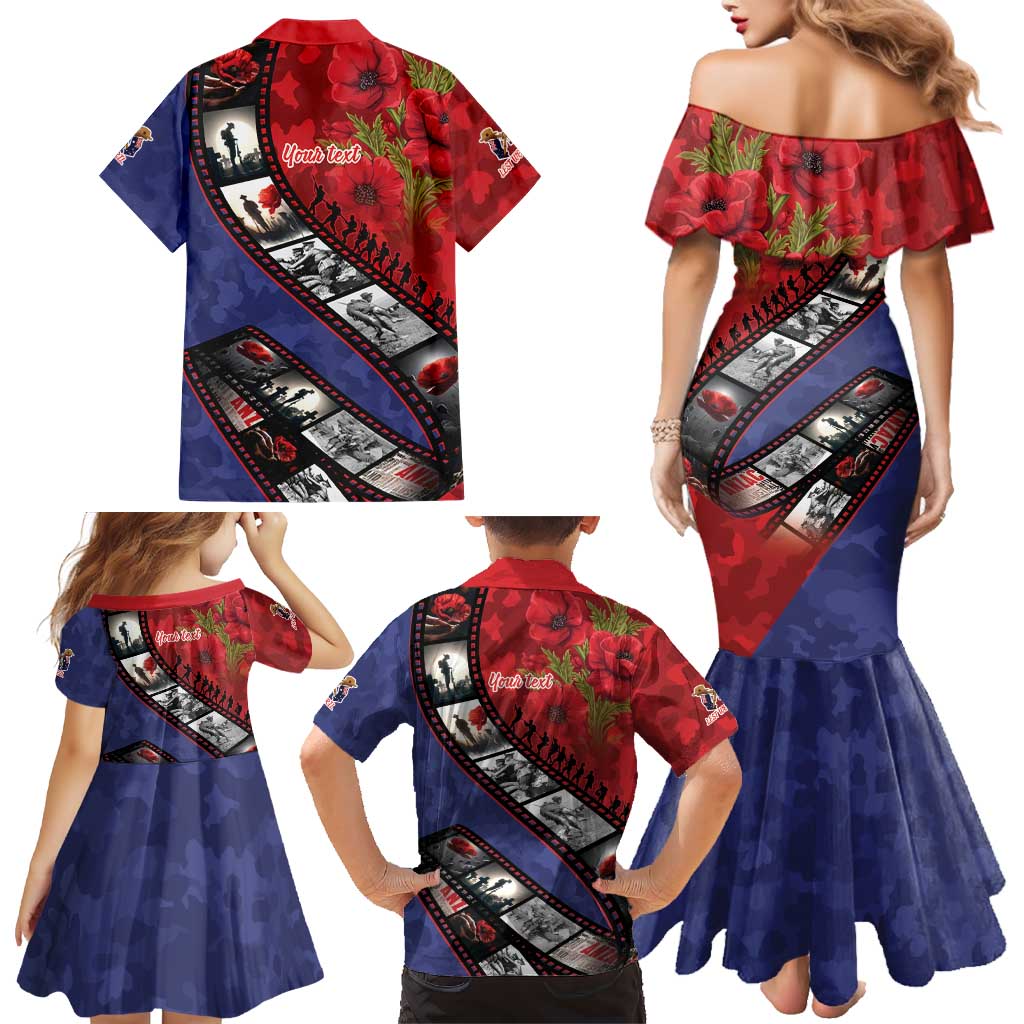 Personalised ANZAC Spirit 1915-2026 Filmstrip Tribute Family Matching Mermaid Dress and Hawaiian Shirt Lest We Forget 25 April