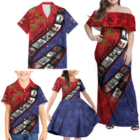 Personalised ANZAC Spirit 1915-2026 Filmstrip Tribute Family Matching Off Shoulder Maxi Dress and Hawaiian Shirt Lest We Forget 25 April