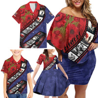 Personalised ANZAC Spirit 1915-2026 Filmstrip Tribute Family Matching Off Shoulder Short Dress and Hawaiian Shirt Lest We Forget 25 April