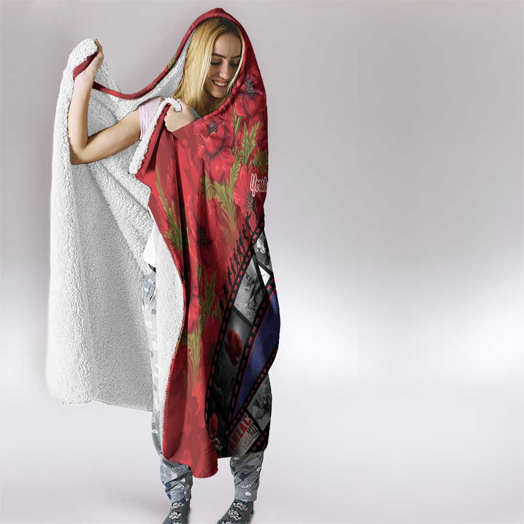 Personalised ANZAC Spirit 1915-2026 Filmstrip Tribute Hooded Blanket Lest We Forget 25 April