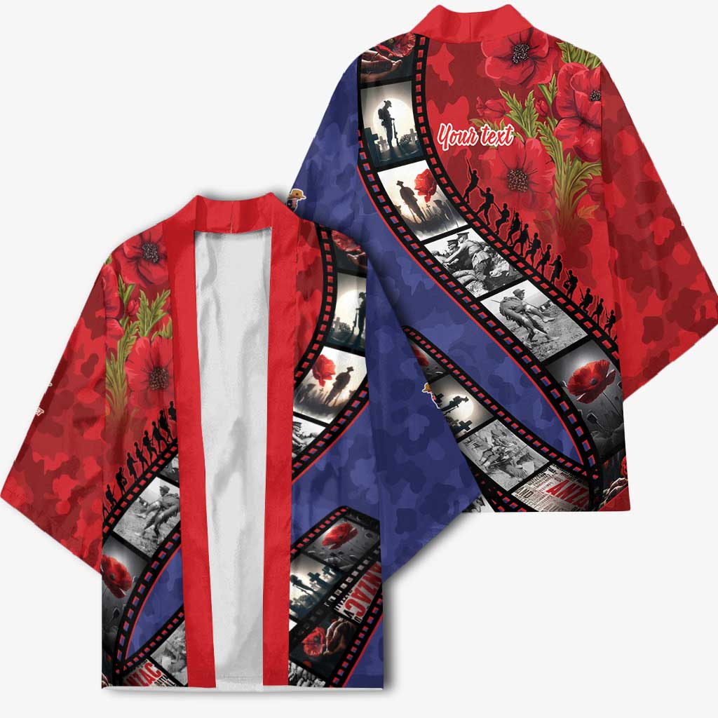 Personalised ANZAC Spirit 1915-2026 Filmstrip Tribute Kimono Lest We Forget 25 April LT9 - Polynesian Pride