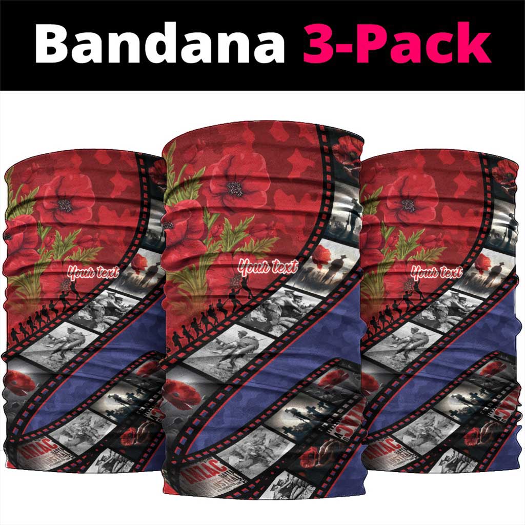 Personalised ANZAC Spirit 1915-2026 Filmstrip Tribute Neck Gaiter Lest We Forget 25 April LT9 package One Size: 25*50cm Red - Polynesian Pride