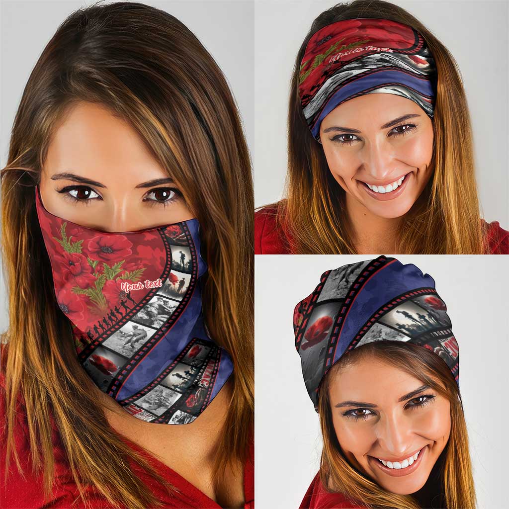 Personalised ANZAC Spirit 1915-2026 Filmstrip Tribute Neck Gaiter Lest We Forget 25 April LT9 - Polynesian Pride