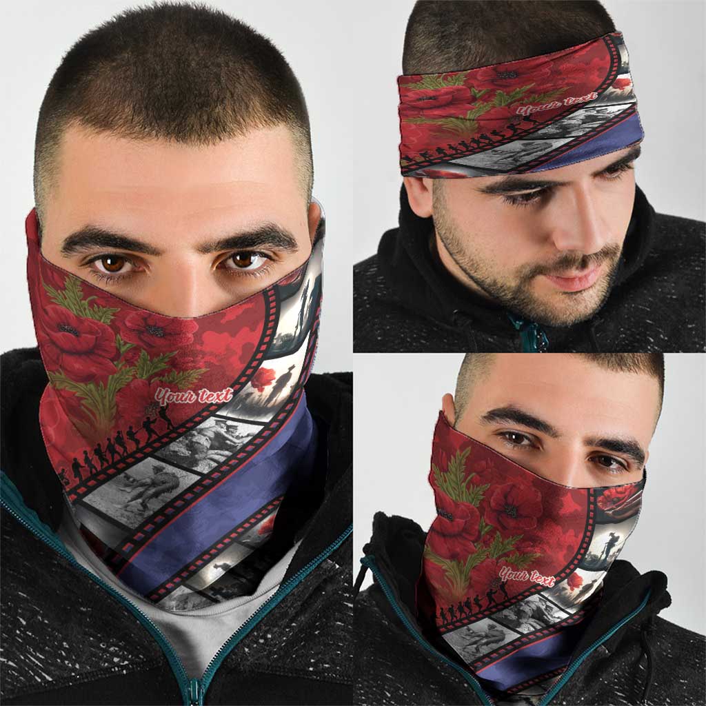 Personalised ANZAC Spirit 1915-2026 Filmstrip Tribute Neck Gaiter Lest We Forget 25 April LT9 - Polynesian Pride